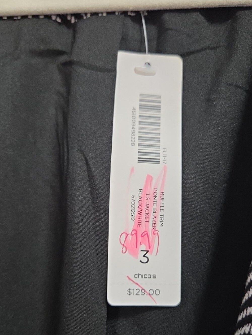 Chico's Ruffle Trim Ponte Jacket - Picture 3 of 7